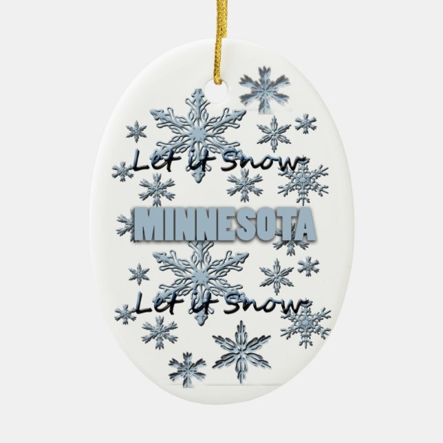Låt det snöa Minnesota julprydnad Julgransprydnad Keramik (Framsidan)