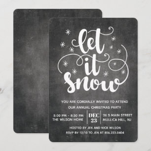Låt det snöa Modern typografi Vinterinbjudan Inbjudningar