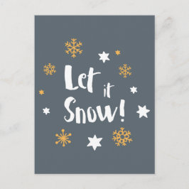 "Låt det snöa!", Moderna grått för Calligraphyjul Helg Vykort