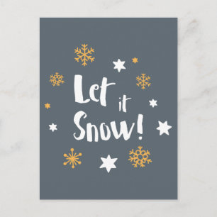 "Låt det snöa!", Moderna grått för Calligraphyjul Helg Vykort