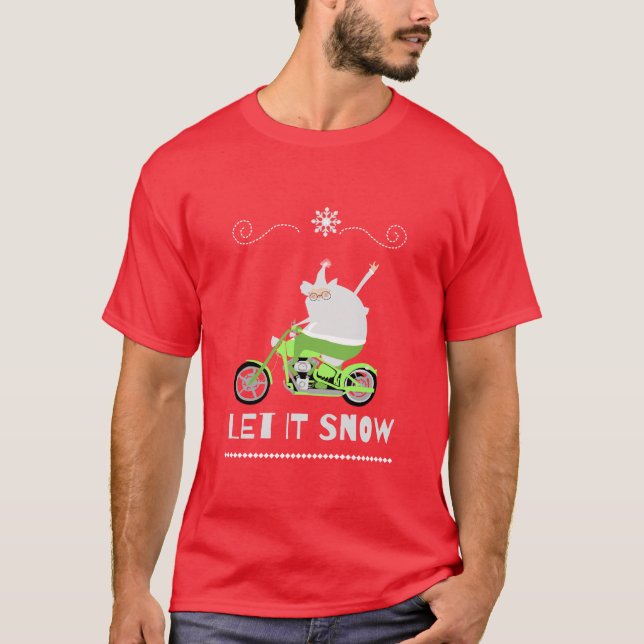 Låt det snöa motorcykel t shirt (Framsida)