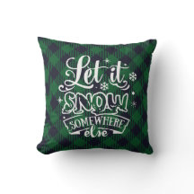 Låt det snöa någon annanstans Grön Plaid Monogram