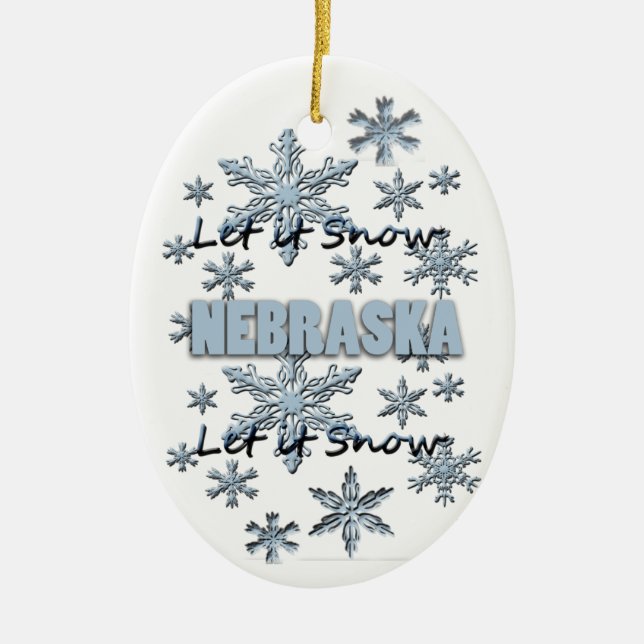 Låt det snöa Nebraska jul Ornament (Framsidan)