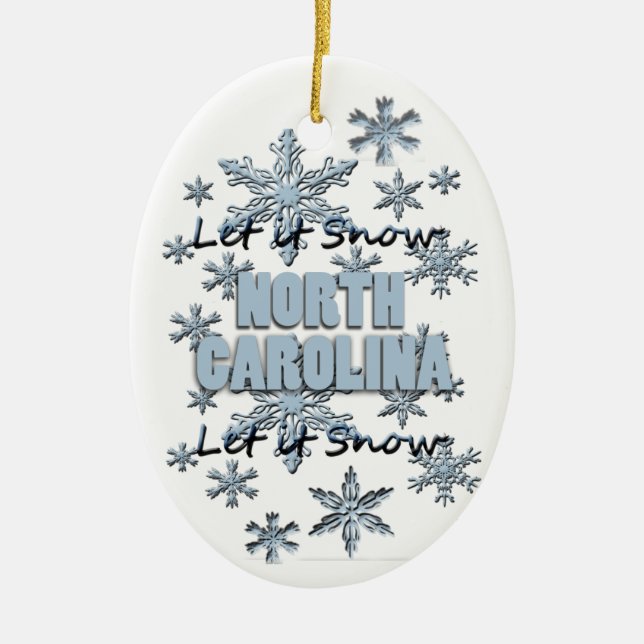 Låt det snöa North Carolina jul Ornament (Framsidan)
