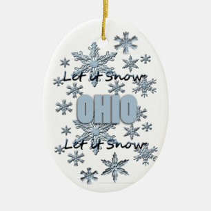 Låt det snöa Ohio julprydnad Julgransprydnad Keramik