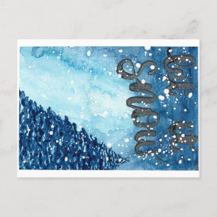 Låt det snöa original- vattenfärgmålning helg vykort