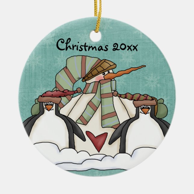 Låt det snöa Ornament för Snögubbe Keepsaké (Framsidan)