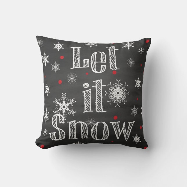 Låt det snöa på Faux Chalkboard Pillow Kudde (Framsida)