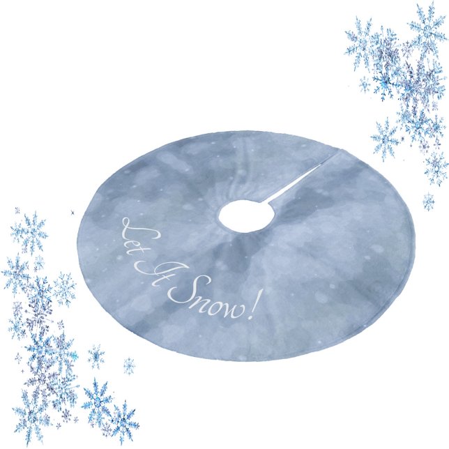 Låt det snöa på Snowy Blå himmel Julgransmatta Fleece (Skapare uppladdad)