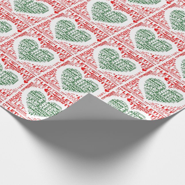 Låt det snöa Papper Julafton, röd Grönt Presentpapper (Hörn)