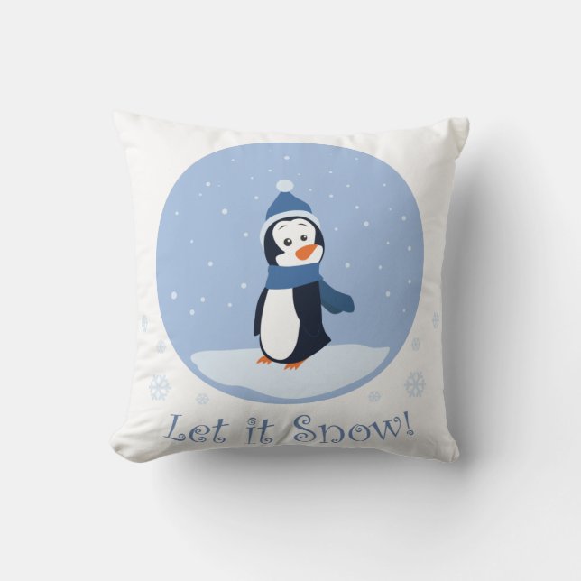 Låt det snöa! Penguin Kudde (Framsida)