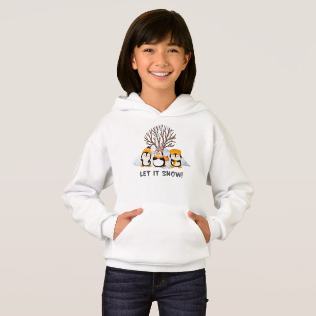 Låt det snöa penguiner t shirt (Hel framsida)