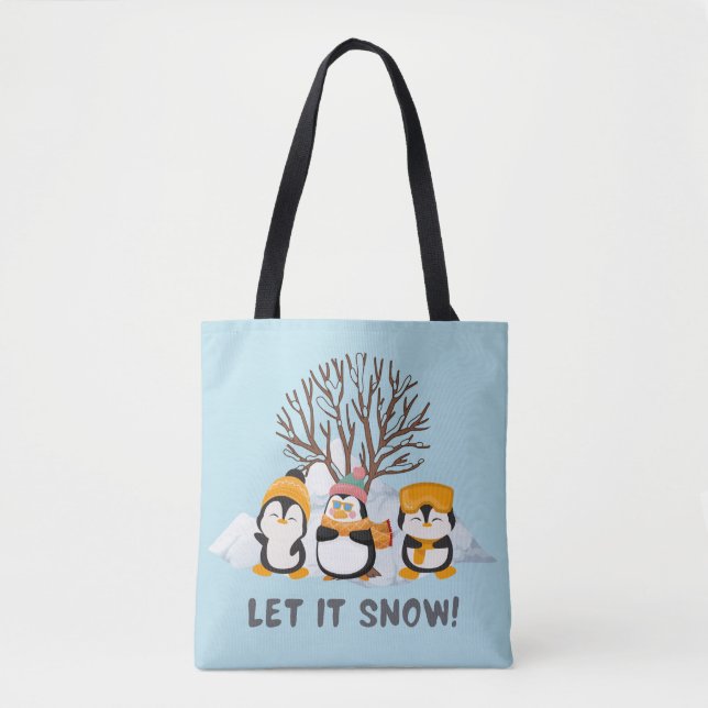 Låt det snöa penguiner tygkasse (Framsida)