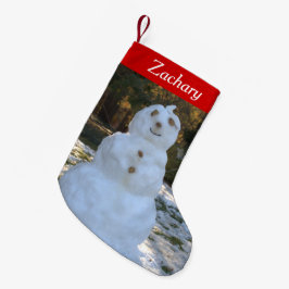 Låt det snöa personligsnögubbestrumpor liten julstrumpa