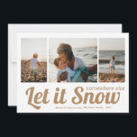 Låt det snöa Photo Collage-jul Kort<br><div class="desc">Ett enkelt,  roligt 3-fotosamlingskort för helgdag som inte är i snö eller som är på semester eller använder semesterfoton. Beach helgdag,  södra helgdag.</div>
