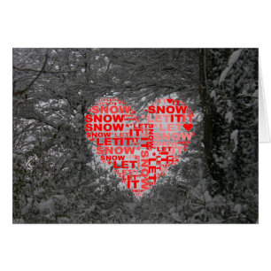 Låt det snöa Photo Red Heart-gratulationskort Hälsningskort