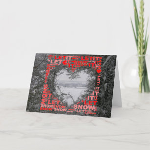 Låt det snöa Photo Red Heart-gratulationskort Kort