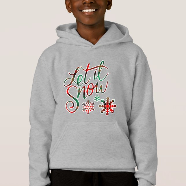 Låt det snöa Play Boy's Hoodie T Shirt (Framsida)