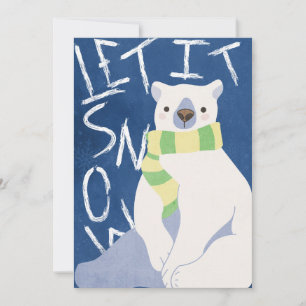 låt det snöa Polar Bärbar julkort