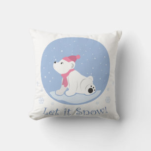Låt det snöa! (Polar Bear Unge) Kudde