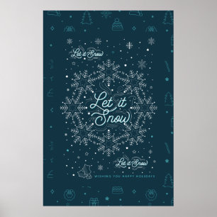 Låt det snöa Poster jul 24 x 36 / svart