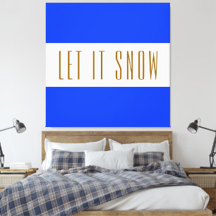 LÅT DET SNÖA Rand för blåvitvinter för Bright Roya Canvastryck