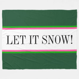 LÅT DET SNÖA Rand för vit alpreisk Grönt Fleecefilt