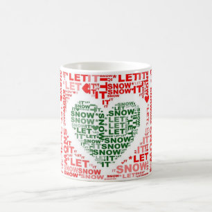 Låt det snöa Red Grönt Heart Coffee Tea Mugg