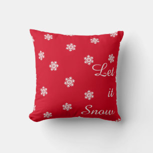 Låt det snöa Red jul White Snöflingor Kudde