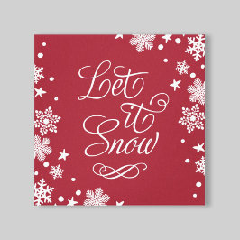 Låt det snöa Red Winter Snö-typografi Canvastryck