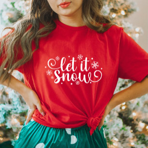 Låt det snöa Red Women's jul T-Shirt
