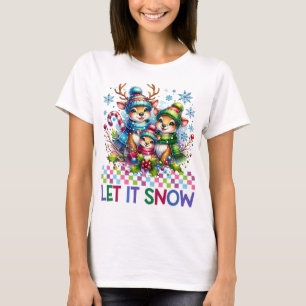 Låt det snöa Reindeer Family jul T-Shirt