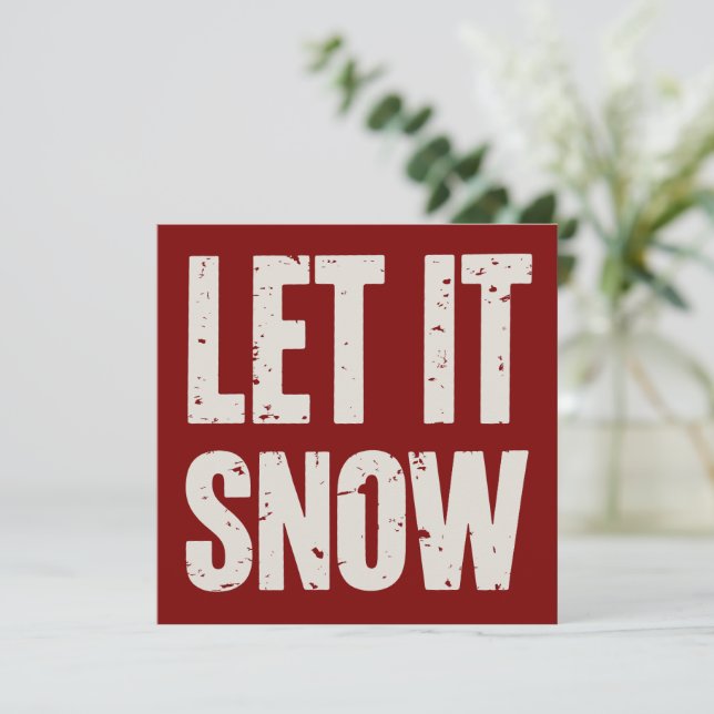 Låt det snöa Retro Familj Jul Matchande  Julkort (Stående Fram)