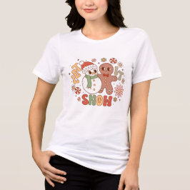 Låt det snöa Retro Snögubbe och Pepparkaksgubbe T Shirt