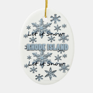 Låt det snöa Rhode island julprydnad Julgransprydnad Keramik