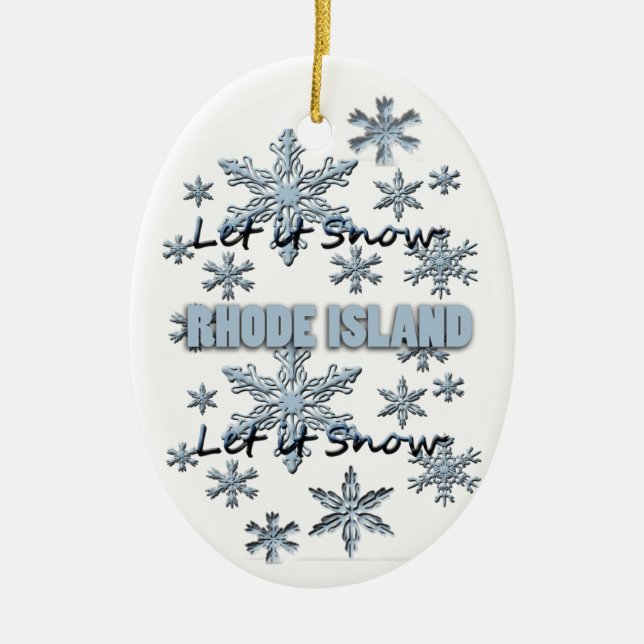 Låt det snöa Rhode island julprydnad Julgransprydnad Keramik (Framsidan)