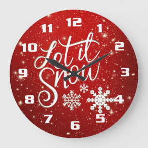 Låt det snöa röd och vit jul stor klocka