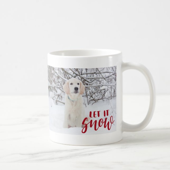 Låt det snöa Röd vit Anpassningsbar Fotovinter Kaffemugg (Höger)