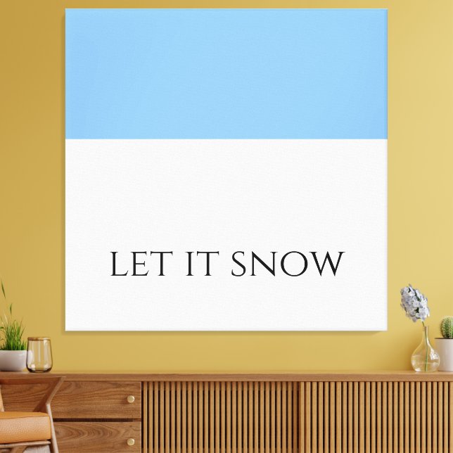 LÅT DET SNÖA Rolft Vit Ljus Blå Färgblock Canvastryck (Insitu (Vardagsrum))