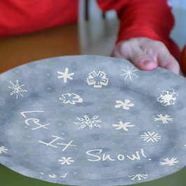 Låt det snöa Roligt Snöflingor Blue Winter Helgdag
