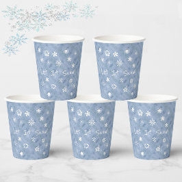 Låt det snöa Roligt Snöflingor Blue Winter Helgdag