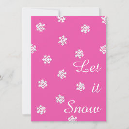 Låt det snöa Rosa julkort Vita Snöflingor