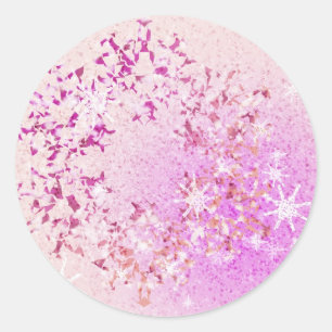 Låt det snöa Rosa Runt Klistermärke