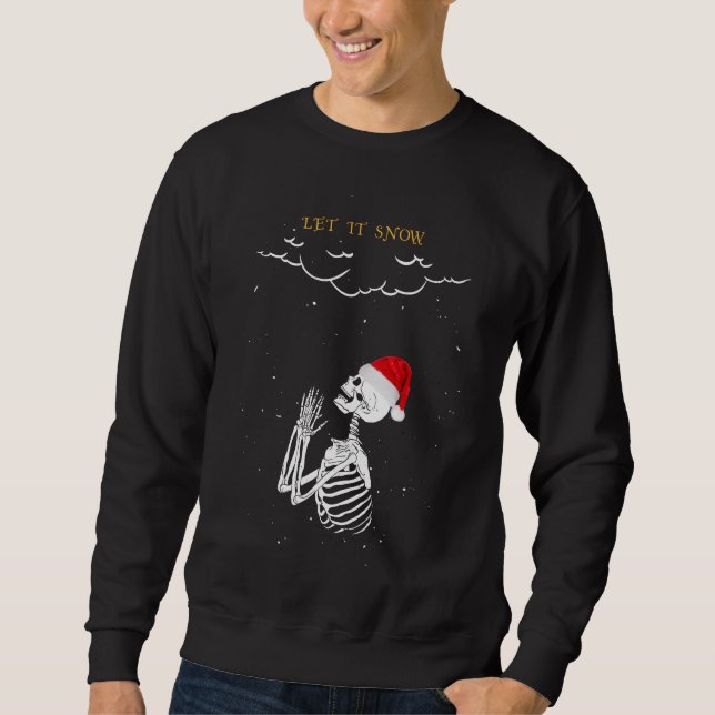 Låt det snöa Skeleton Lång Ärmad Tröja (Framsida)