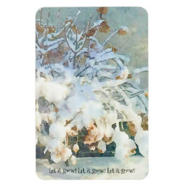 Låt det snöa - Snö täckt Hydrangea Träd Magnet