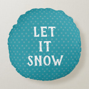Låt det snöa, snöflinga  rund kudde