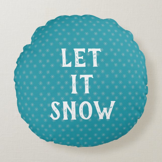 Låt det snöa, snöflinga  rund kudde (Framsidan)