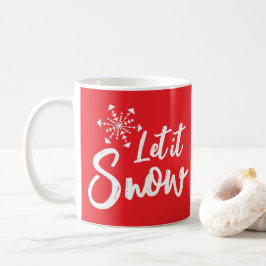 Låt det snöa Snöflingrödvinter Kaffemugg