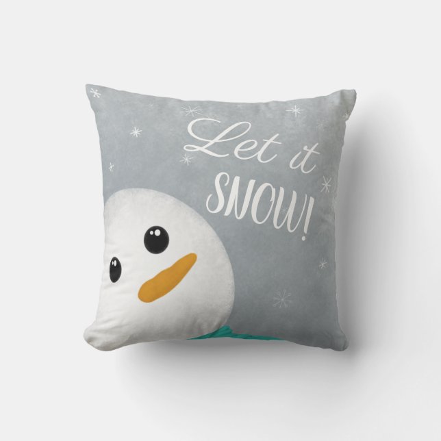 Låt det snöa Snögubbe Dekorativ kudde (Framsida)