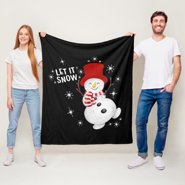 Låt det snöa Snögubbe Fleece Blanket (På plats)